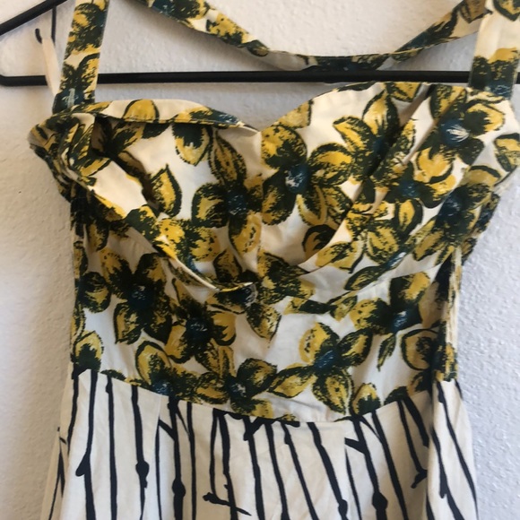 Anthropologie Burgeoning Hypericum Floral Retro Halter Dress - Picture 13 of 13
